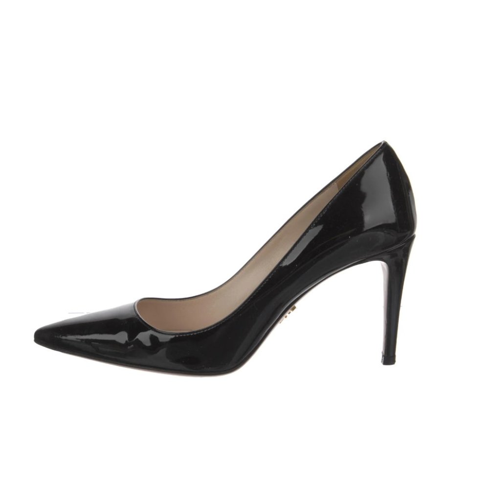 Authentic Prada Black Patent Leather Heels Pumps 36.5 - US 6.5